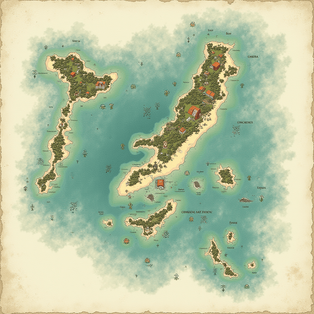 TULUM MAP WATER COLOR TEXTURE BASED ON AN ARCHITEX | Ai generated | CGDream