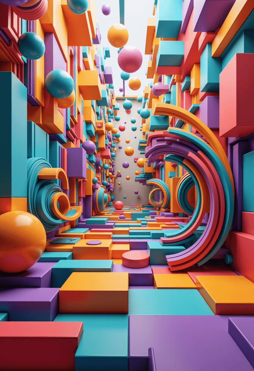 In An Abstract Geometrical 3D Art Style The Displ CGDream in-an-abstract-geometrical-3d-art-style-the-displ-cgdream