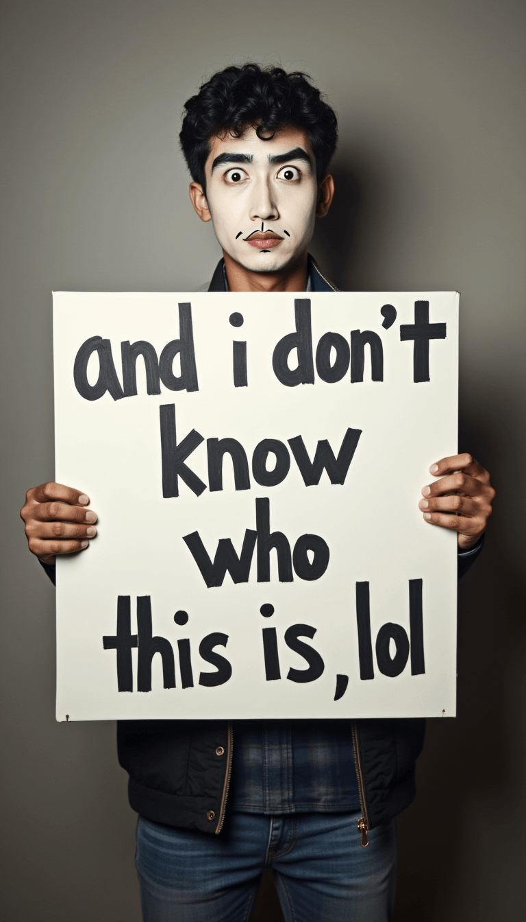 A man holding a sign that reads