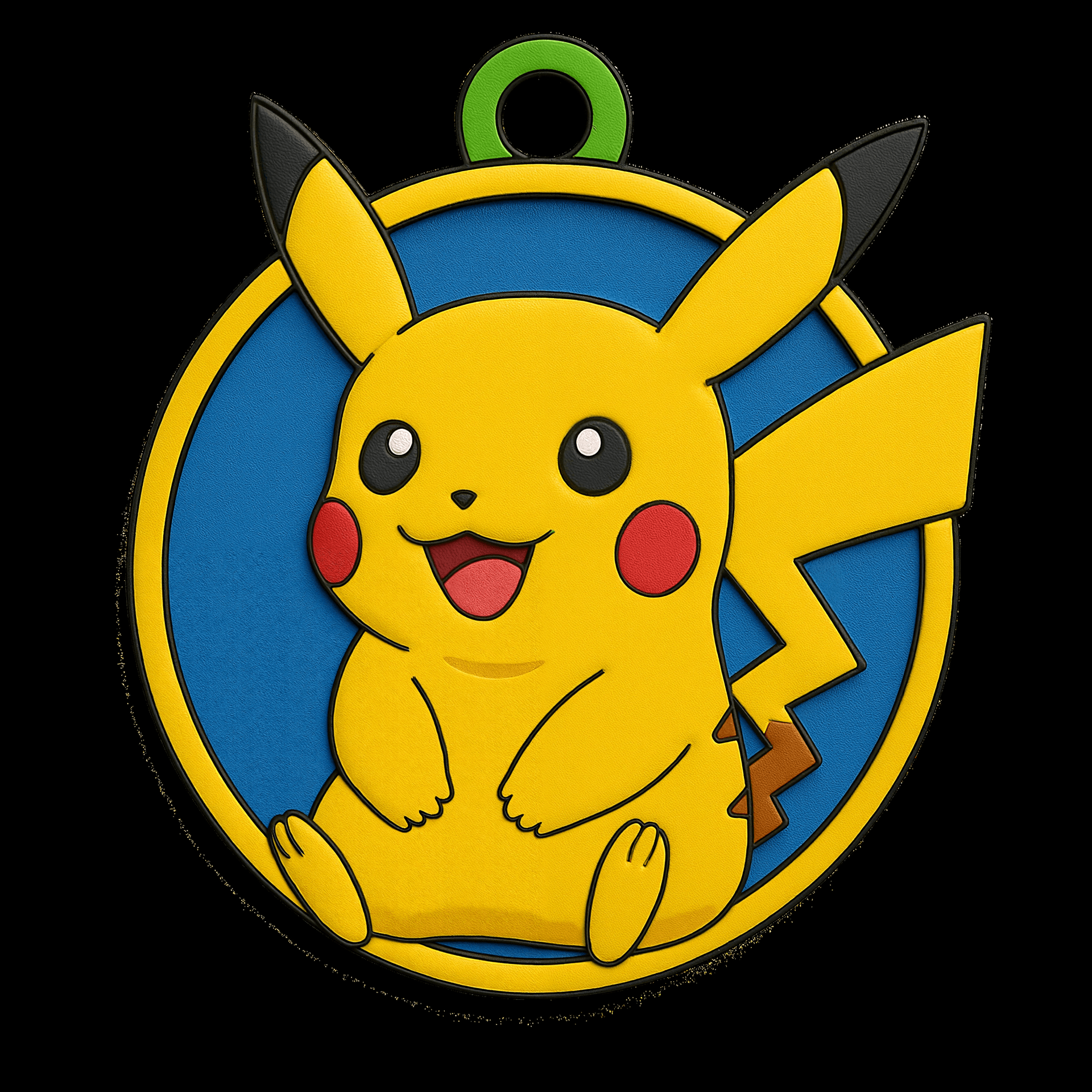 A cartoon drawing of a yellow pokemon character on a blue circle. | Ai ...
