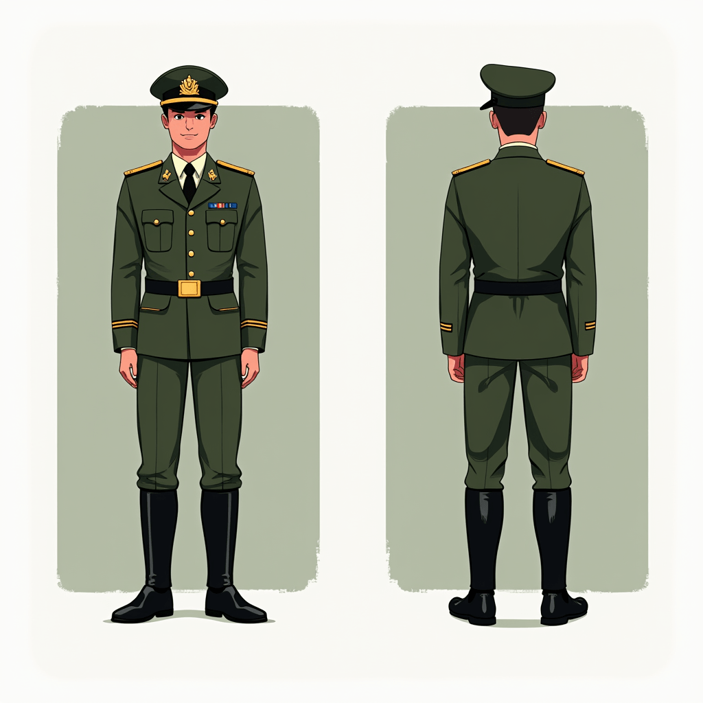 Shell Uniform Animation An animated image of a man in a military uniform. | Ai generated | CGDream